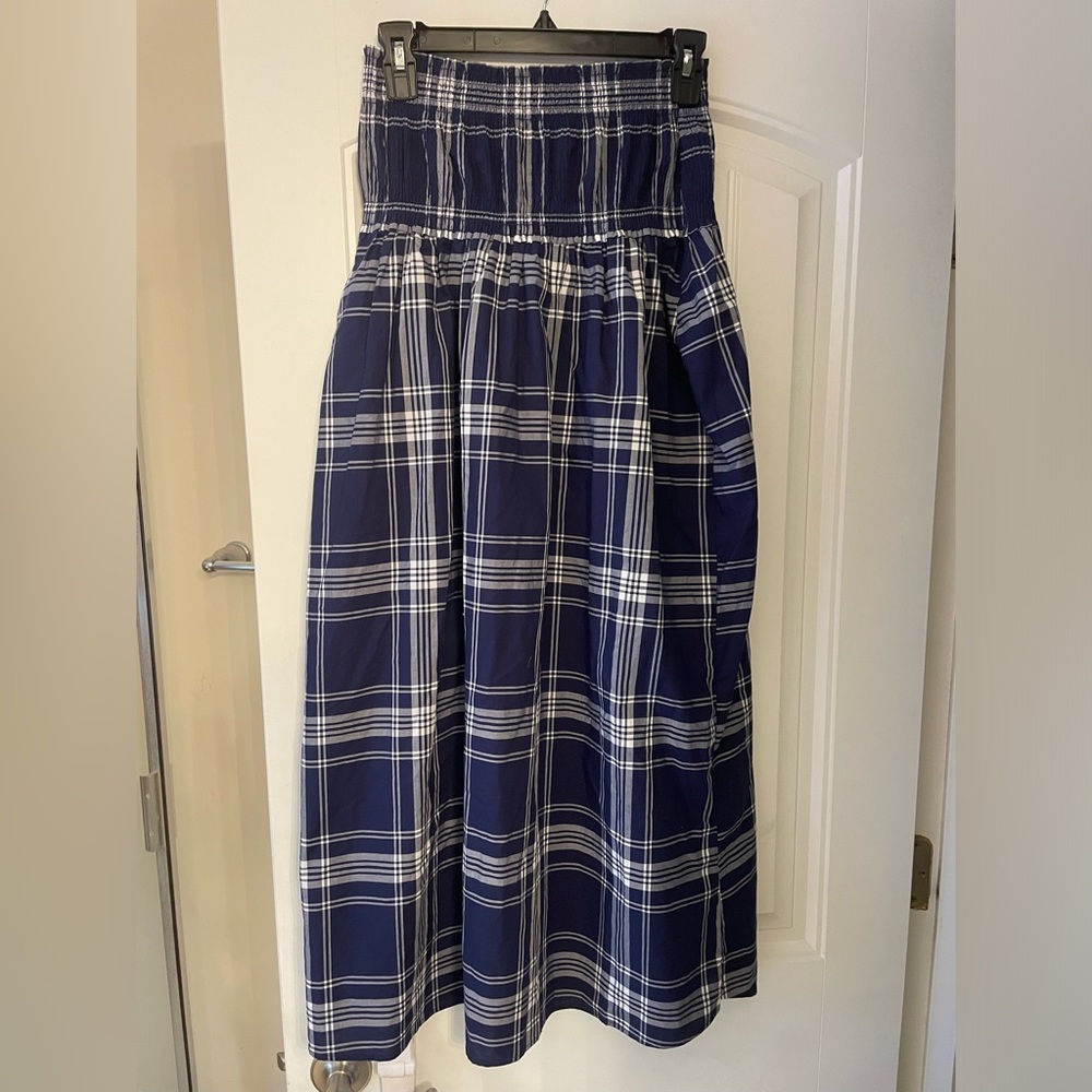 Hill House Delphine Skirt Navy Plaid